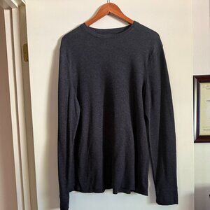 HELIX  Dark Gray Athletic Fit Waffle Knit Henley Long Sleeve Shirt Men Size XXL